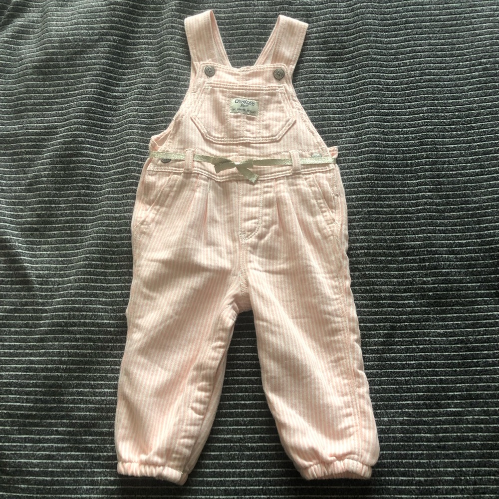 OshKosh Pink Striped Kids Overalls